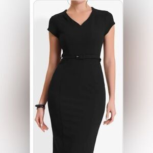 #156 OLIAN Rayon Black Dress